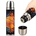 Thermos con coperchio a tenuta stagna, pallone da basket, per bevande calde, senza BPA, caffè, thermos da viaggio, in acciaio inox, con custodia in pelle