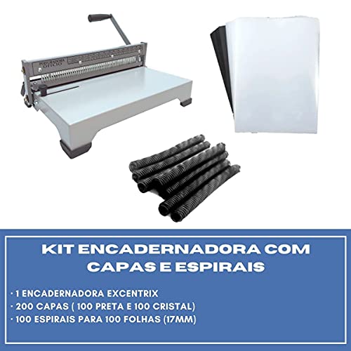 Kit Encadernadora com 200 capas + 100 Espirais