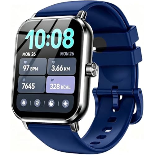 Smart Watch for Women Men, Waterproof Fitness Tracker with Heart Rate Monitor, Sleep Tracking, Step Calorie Counter, Multi Sports Modes Bluetooth Smartwatch Compatible with iPhone Android Phones(Blue)