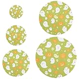 Simpatici fantasmi zucca lampada fantasmi arancione verde 5 pz coperture elastiche per ciotole lavabili in 5 dimensioni coperture per alimenti per lievitazione cibo frutta avanzi