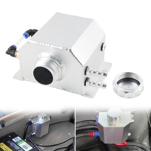 VVORHSBELL Depósito universal de aluminio para compensación de refrigerante, depósito de aceite, depósito de ventilación, depósito de rebosadero de refrigerante, depósito de rebosadero soldado TIG