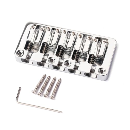 ULDIGI Electric Bass Bridge 5 String Fixed Bridge Guitar Accessories Silver Chrome Material