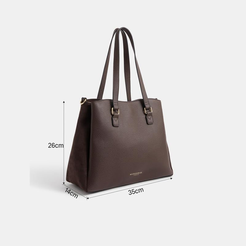 Image of Accessorize London Women's Webbing Strap Faux Leather Shoulder Bag | Spacious Everyday Tote with Detachable Strap | Stylish Office & Travel Handbag