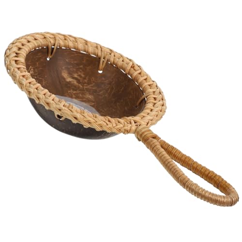 PRETYZOOM Coconuts Tea Strainer Handmade Woven Coconut Shell Tea Infuser with Long Handle Cute Tea Filter for Home and Restaurant Use Practical and Easy to Clean Kungfu Teaware