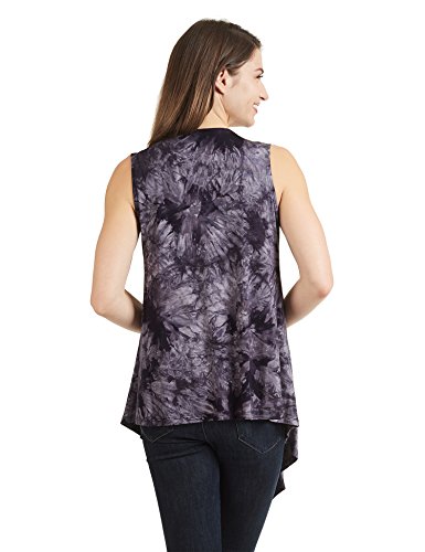Image of Made By Johnny Women's Lightweight Sleeveless Cardigan - Draped Open Front Vest with Asymmetrical Hem