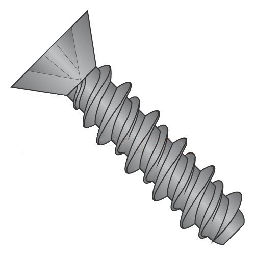 1/4" x 1" High Low Style Thread Forming Screws/Phillips/Flat Head/Steel/Black Zinc (Carton: 3,000 pcs)