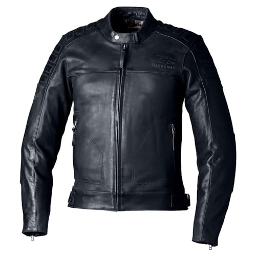 Veste en cuir de moto RST IOM TT Brandish 2 blouson motard en cuir noir Heritage