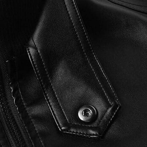 Chaqueta de cuero sintético para hombre, ajustada y con cierre miniatura 5