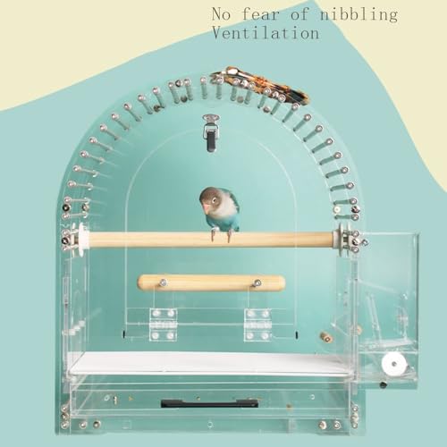 Jaula para pájaros de acrílico transparente ideal para salones y loros de casa 8