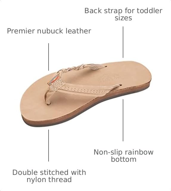 Image of Rainbow Sandals Kid's Single Layer Premier Leather Flirty Braidy