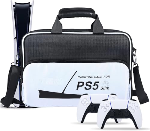 Image of New World for PS5 Slim Travel Bag Storage Bag ,Carrying Case for PS5 Slim, Large Capacity Protective Storage Bag Travel Bag Compatible with PlayStation 5 Slim Console and Controllers ( Only Bag)