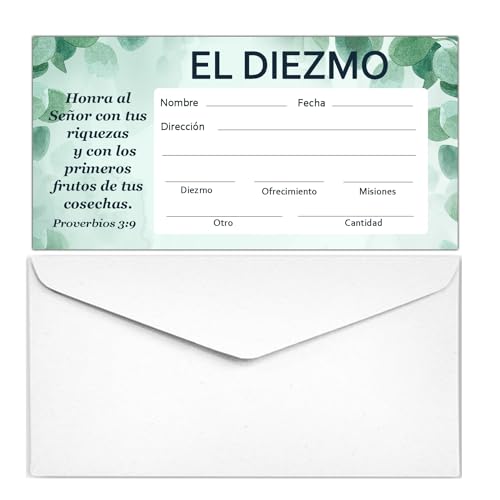 Dízimos espanhóis e envelopes de oferta para igreja, envelopes de dinheiro espanhóis de 15 x 8 cm pa