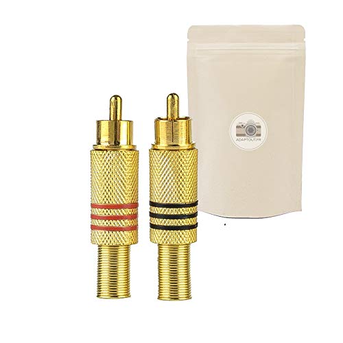 Couple prise rca mâle plaqué or à souder rouge et noire stéréo fiche connecteur soudure