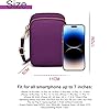 Casecret Sacs Bandoulière Femme Petit Sac Téléphone Portable Crossbody Mini Pochette Nylon Portefeuille sac à Main Sangle Sacoche Étui Universel pour iPhone 14 13 11 Samsung Xiaomi Bis zu 7" Violet #1