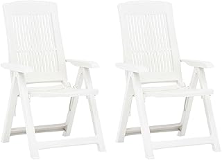 Jiangboyue-48766 - Sillas reclinables para jardín, 2 unidades, plástico, color blanco