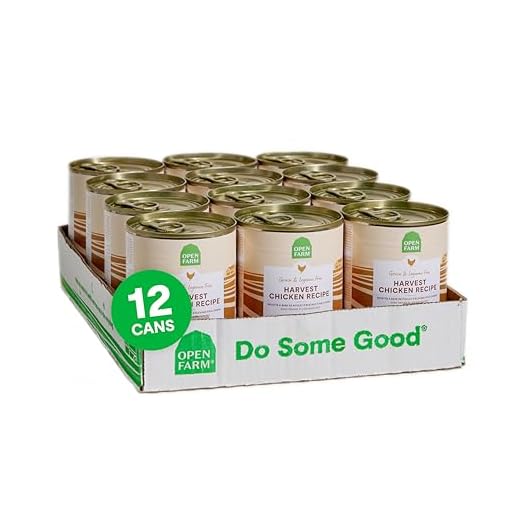 Open Farm Canned Dog Food, Pate for Complete & Balanced Nutrition, Grain Free and Legume-Free, Harvest Chicken Recipe, 12.5oz Cans (Pack of 12)