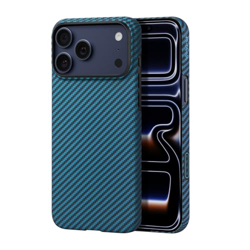 Image of pitaka for iPhone 17 Pro Max Case 6.9 inch, Caseless Feeling, Black /Blue(Twill)