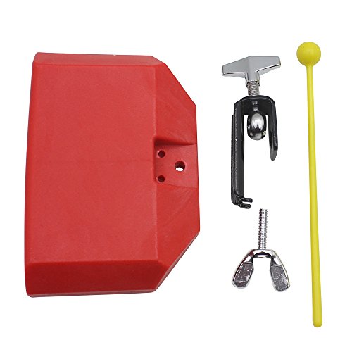 Cowbell Color Drum Cowbell Clapper Set Pitched Durable Treble Jazz Drum for ABS Bell Percussion Drums Part Accessories(Red)