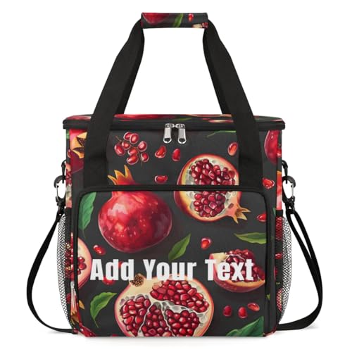 Gublec Personalized Coffee Maker Carrying Bag Custom Travel Bag for Coffee Machine Portable Single Cup Coffee Maker Case with Pockets Fruit Pomegranate
