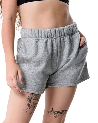 Image of Kamo Fitness CozyTec Sweat Shorts Women High Waisted Lounge Comfy Casual Cotton Shorts with Pockets