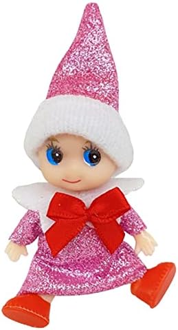 Elf For Christmas, Tiny Baby Elf Dolls With Rotatable Limbs, Sequin And Plaid Dresses Colorful Baby Elf Doll, BabyElf On The Shelf Doll, Christmas Angel Doll Decorations Plush Toys(9cm)