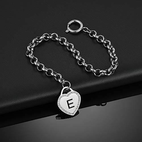 Image of CaleesLLC Letter A to Z Initial Charm Bracelet Adjustable Stainless Steel Anklet Personalized Wrist Link for Women
