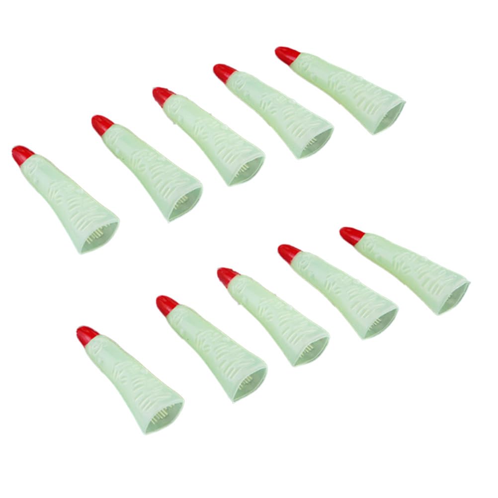 ABOOFAN 10pcs Luminous Witch Fingers Claw Fake Witches Finger Nails for Halloween Witch Cosplay Masquerade Costume Accessories