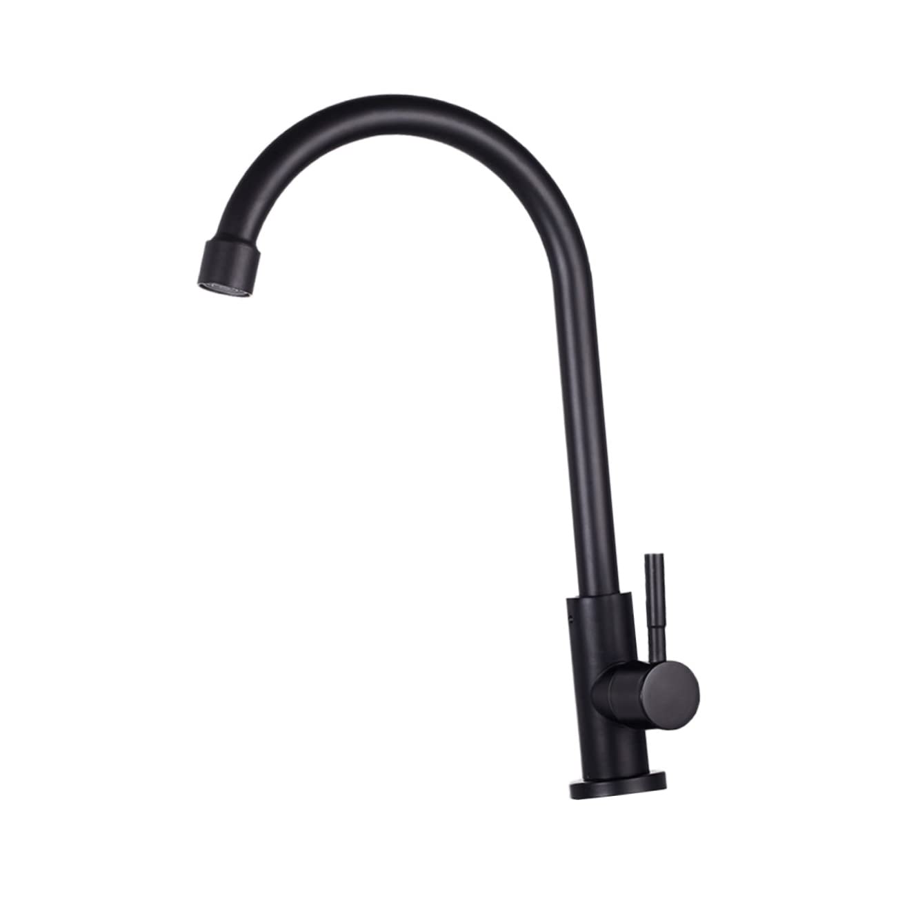 Robinet pivotant noir en acier inoxydable pour évier cuisine et lavabo de bain