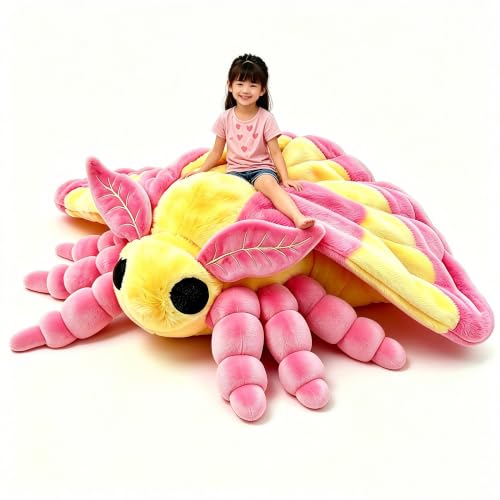 Giant Rosy Maple Moth Plush Stuffed Animal Toy, Realistic Moths Gift,42in