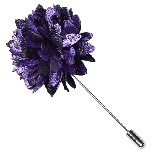 Image of GUSLESON 3.15 inch(8cm) Mens Floral Tie and Lapel Pin Necktie Hankerchief Cufflinks Set for Men