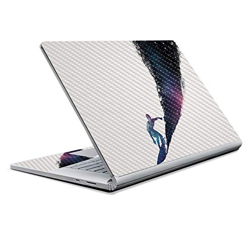 Image of MightySkins Carbon Fiber Skin for Microsoft Surface Book 2 13 inch (2017) - Surfing The Universe,Protective, Durable Textured Carbon Fiber Finish,Easy to Apply, Remove,
