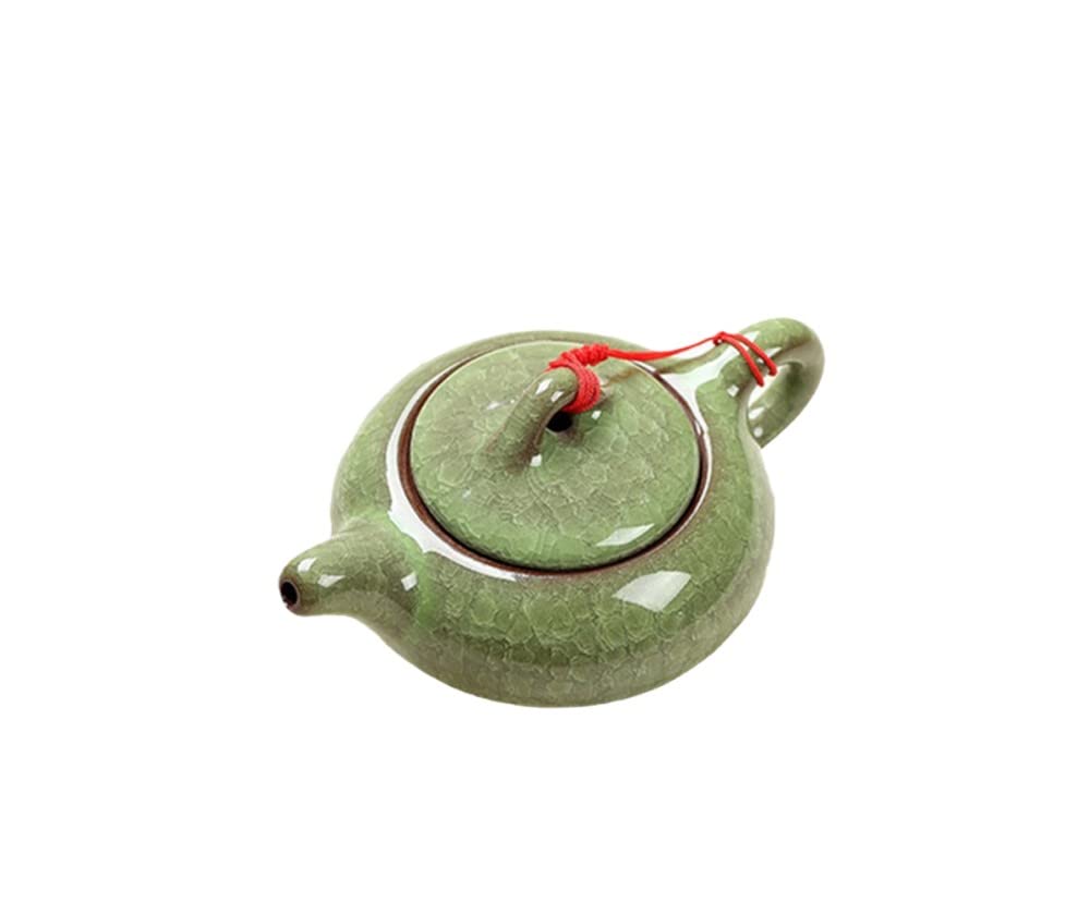 Théière en céramique - Glaçure craquelée Traditionnelle Chinoise, Design élégant, Service en Porcelaine Rouge, créatif, comme illustré, 1 8 x 14,5 x 5 cm (comme 5 cm) 8 x 14,5 x 5 cm