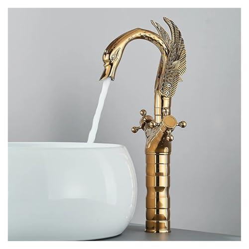 Robinet eau chaude et froide cygne noir pour vasque haute