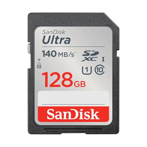 SanDisk Ultra UHS I 128GB SD Card 140MB/s for DSLR and Mirrorless...