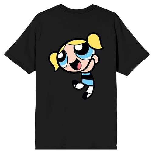 Powerpuff Girls Bubbles is The Cute One Crew Neck Short Sleeve Men's Black T-Shirt3
