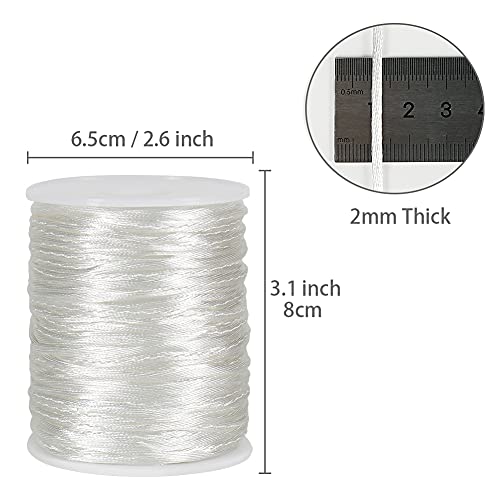 Image of Tenn Well 295ft 2mm Satin Rattail Cord Nylon White for Macrame