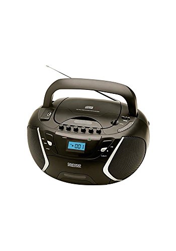 Daewoo Radio CD con Cassette DBU-51 | Reproductor de CD y USB | Mini Cadena de Música | MP3 | Color Negro