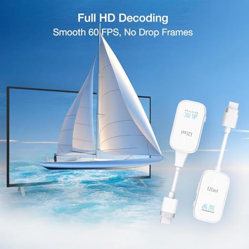 Image of EZCast Wireless HDMI Transmitter & Receiver, 4K 30Hz, Works with All TVs (Smart & Non-Smart), Screen Mirroring & Extending for Laptop /PC /PS5, 30m Range