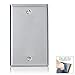 Leviton 1-Gang Blank Device Wallplate, Standard Size, Non-Magnetic Stainless Steel, 84014-40