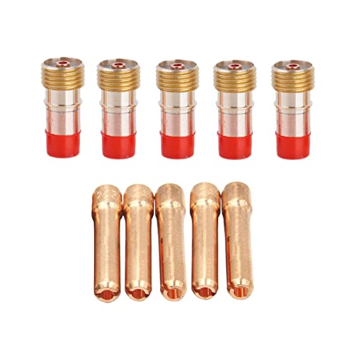 Image of TIG Stubby Gas Lens 17GL332 3 /32 inch TIG Collet 10N24S 10Pcs | For TIG Welding Torch WP-17, 18 & 26 Series Consumables