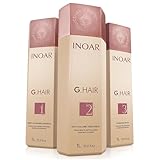 Inoar G.Hair Keratin Smoothing System Set, Deep Cleansing Shampoo, Smoothing Treatment & Finishing Mask with Keratin, Shea Butter & Coconut Oil, 33.8 fl oz Each​