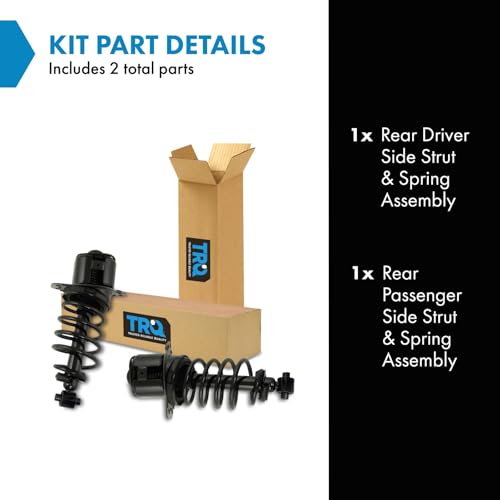 Image of TRQ Rear Driver and Passenger Side Strut and Spring Assembly Set Loaded Pre-Assembled Coil Spring Seat Compatible with 08-09 Ford Taurus Front Wheel Drive 08-09 Mercury Sable Front Wheel Drive