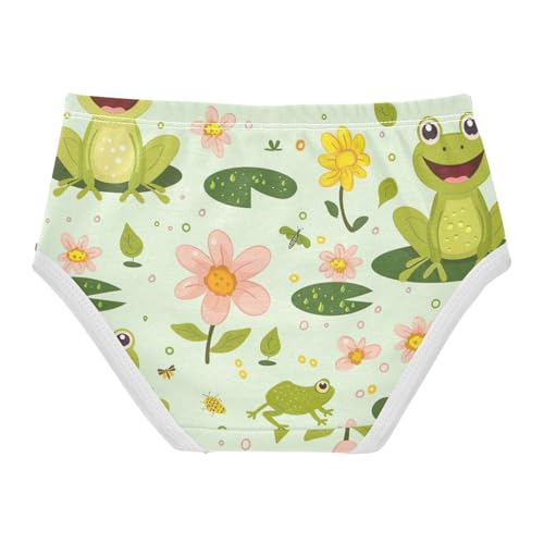 Kids Underwear Girls, Cute Frog Green Toddler Girl Panties, Cotton Underwear for Girls, 2T–8 Years2