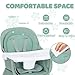 Kinder King 8 in 1 Baby High Chair, Coverts to Dining Booster Seat/Kids Table & Chair Set/Toddler Building Block Table/Kids Stool, Removable Tray & Double Seat Cover, Easy to Wipe, Green & White