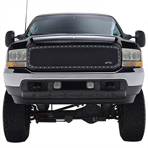 EAG Rivet Mesh Grille Stainless Steel Replacement with Shell Fit for 99-04 Super Duty