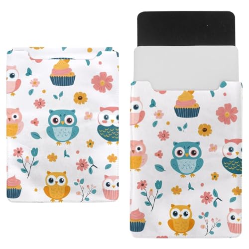 Funda para portátil Owl Cupcakes 13.8 x 10.2 con forro de celvet holandés premium texturizado
