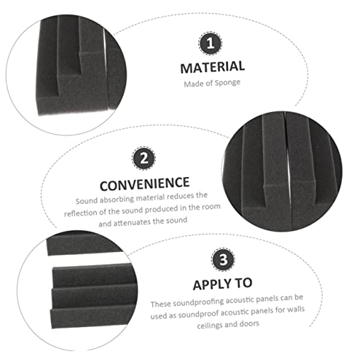 YARNOW 6pcs paneles acústicos trapeciales para absorción de bajos y reducción de ruido, espuma resistente al fuego para sala de cine en casa y estudio de grabación miniatura 4