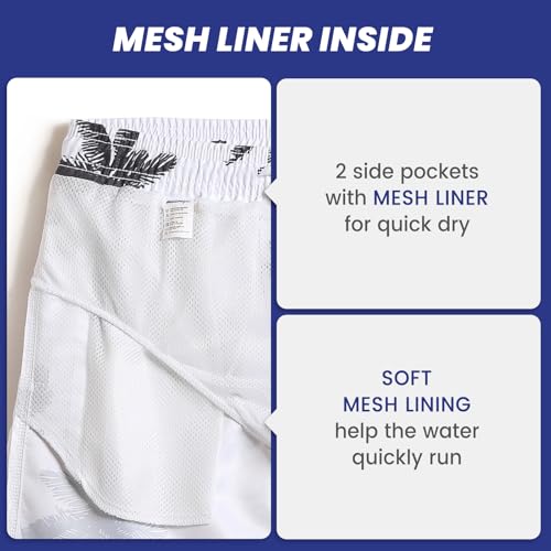 Image of maamgic Mens Slim Fit Swim Shorts Swim Trunks 7 inch Quick Dry Mens Bathing Suits with Mesh Lining