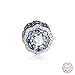Produktbild Chicbuy 2019 Charm-Perle mit blauem Blumendesign, 925 Silber, DIY passend für Original Pandora-Armbänder, Modeschmuck