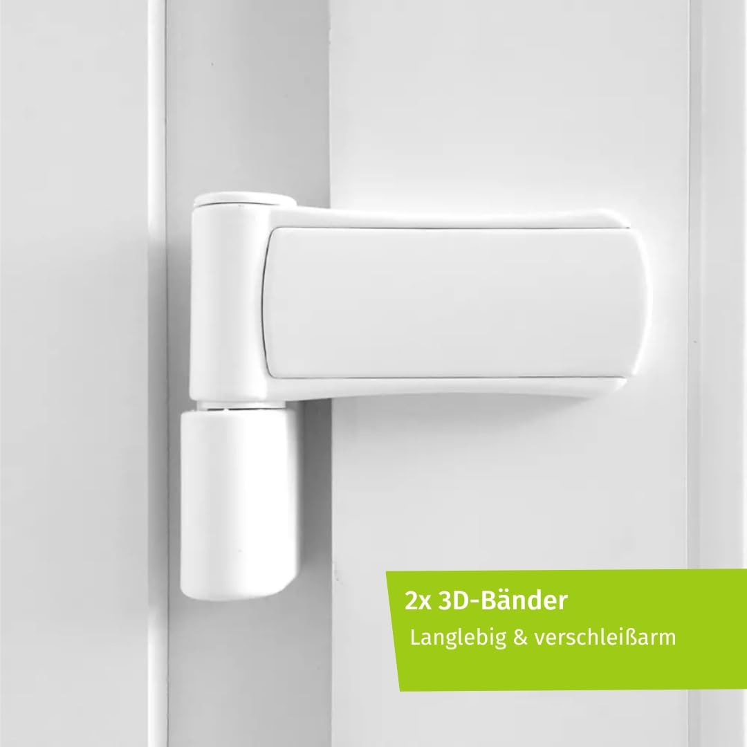 HORI Kellertür Haustür aus Kunststoff Nebeneingangstür Komplettset Hauseingangstür weiß/anthrazit - Farbe: weiß - DIN links - Modell: Knauff - 210 x 110 cm